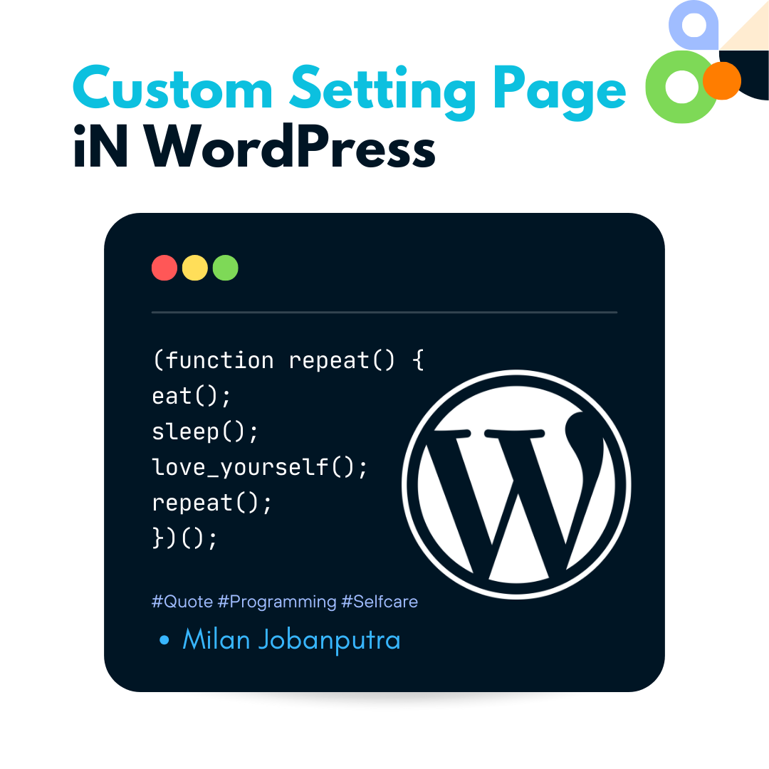 custom settings page in WordPress